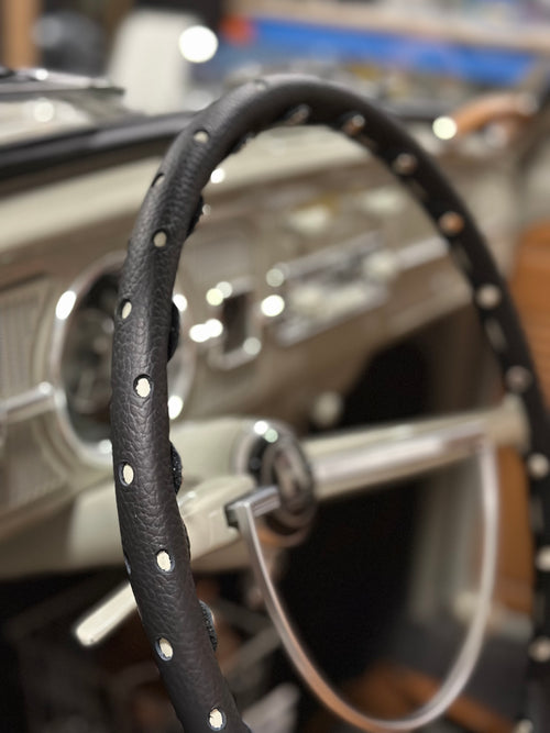 VW (1961-1973) Leather Steering Wheel Cover Black